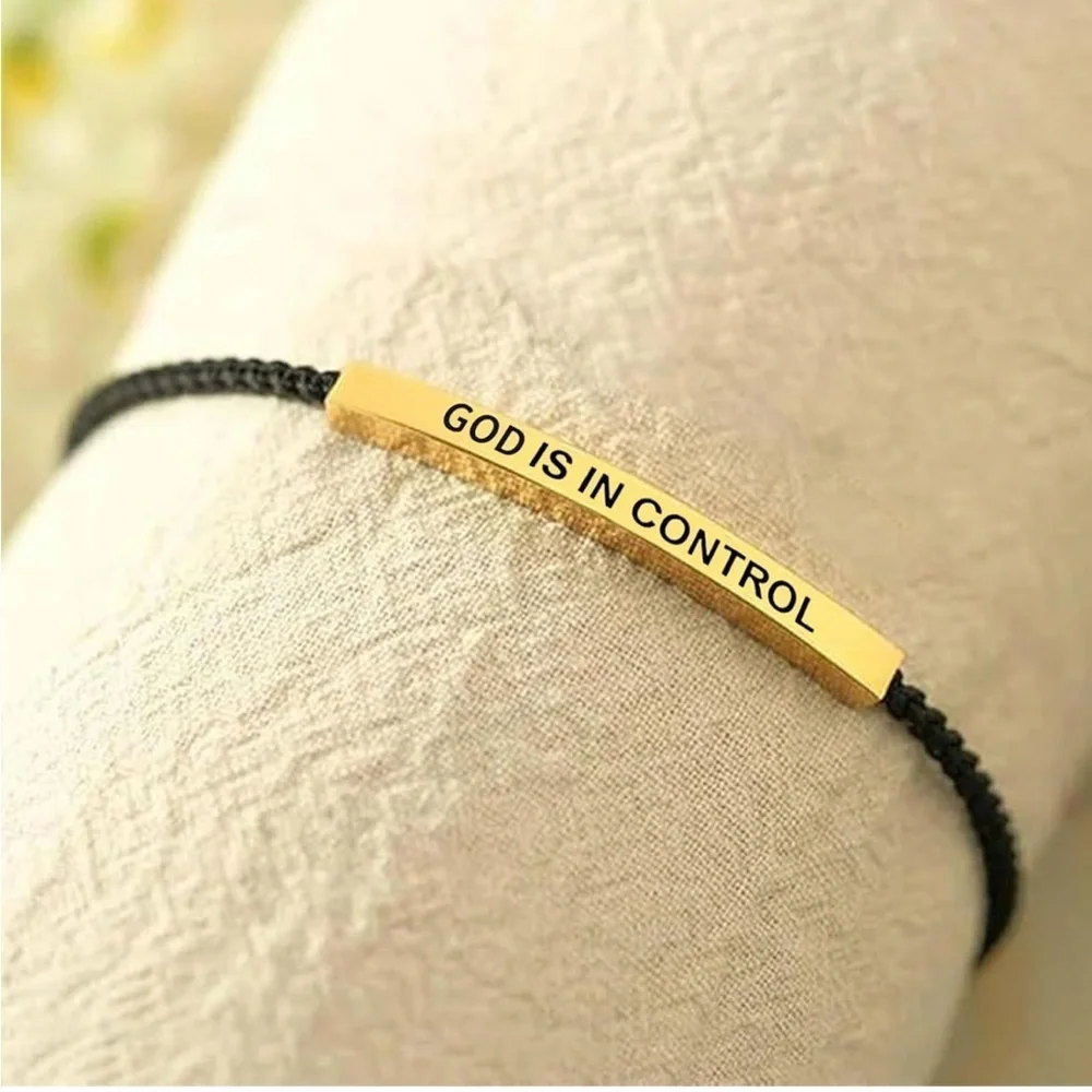 Black and Gold Inspirational Bracelet